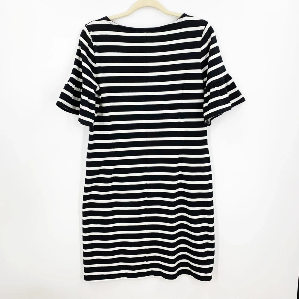 J. Crew Ruffle Sleeve Striped Shift Dress Sz S - Picture 3 of 12